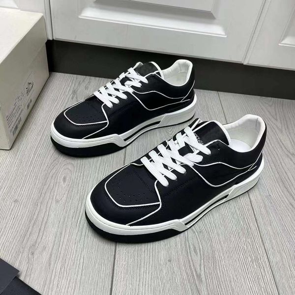 

fashion men casual shoes famous portofino running sneakers italy luxurious rubber platform bottoms low black white calfskin design casuals t