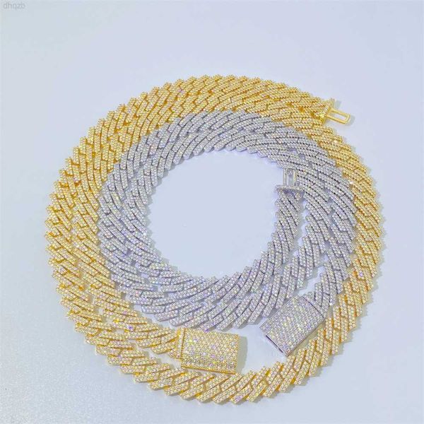 

custom hip hop jewelry pass diamond tester 10mm vvs1 diamond s925 sterling silver cuban chain moissanite