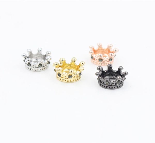 

20 pcs whole gold plated alloy charms diamante crown charm bracelets and necklace diy pendant1172915, Bronze;silver