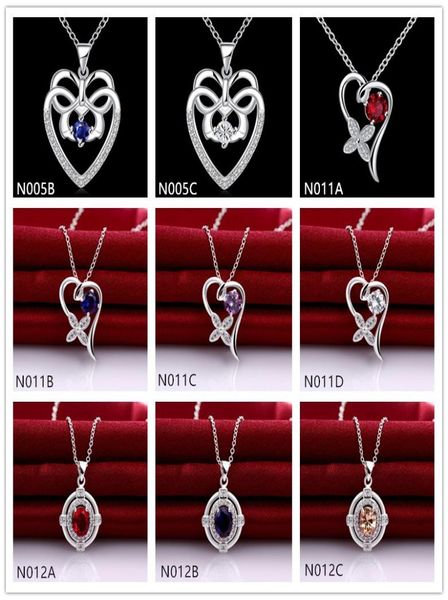 

new arrival fashion women039s gemstone 925 silver necklace pendant 10 pieces a lot mixed stylesterling silver pendant ne6848714