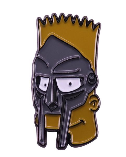 

new mf doom enamel pin bart simpson badge pop mash up jewelry2315057, Gray