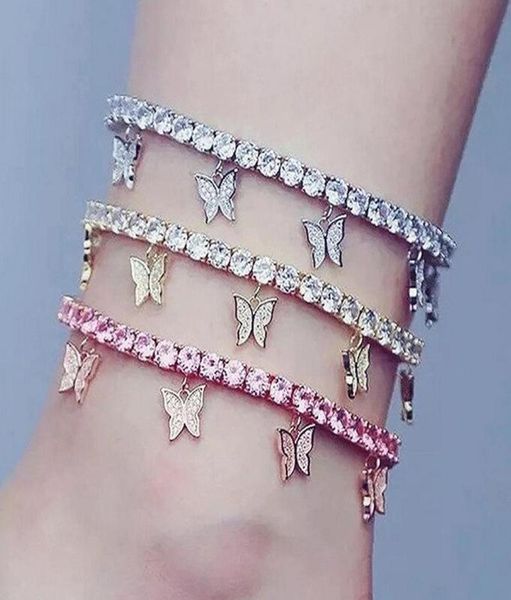 

creative rhinestone small butterfly anklets simple temperament claw chain tassel foot ornaments stylish beach ornament anklet for 2339860, Red;blue
