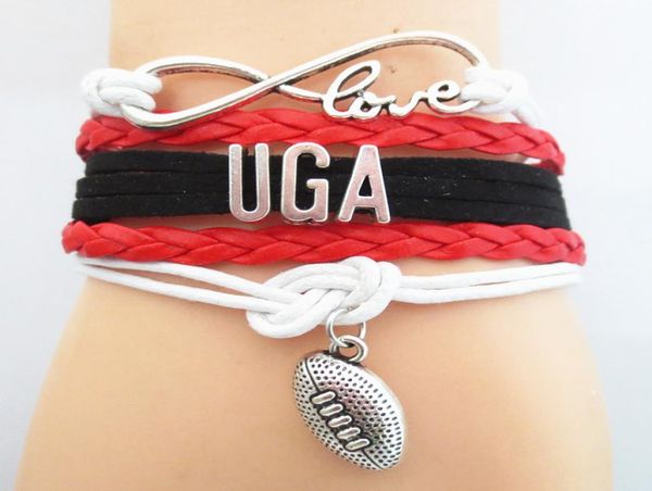 

fashion jewelry infinity love uga football bracelet customized wristband friendship bracelets b091117977959, Golden;silver