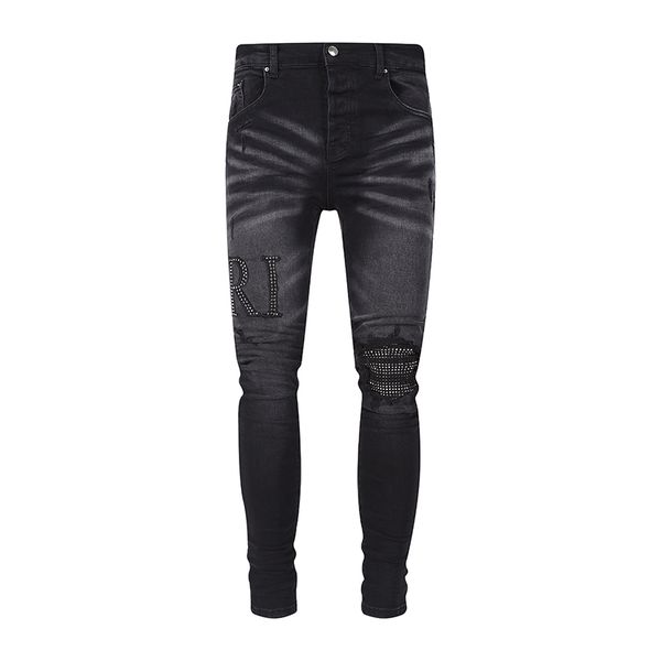 

fashion amirr mens jeans clothing designer pants light blue mens slim denim straight biker hole hip hop jeans men 03
