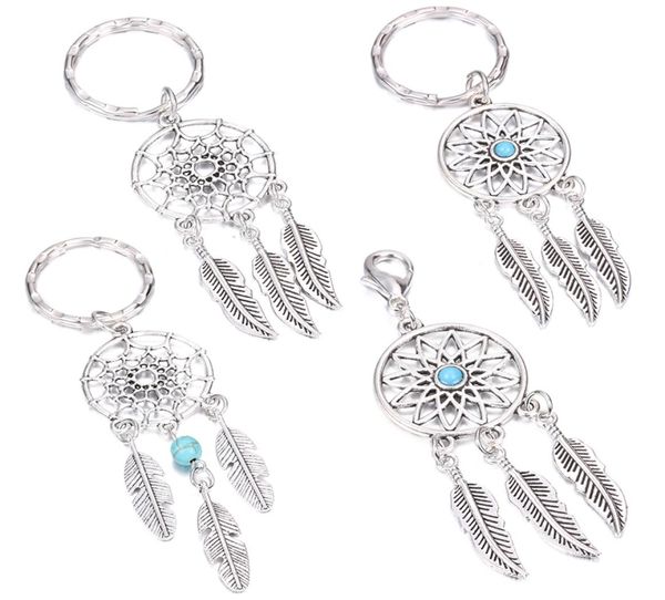

mini car keyring handmade dream catcher charm home decor keychain feather jewelry keyholder dreamcatcher pendant wall hanging9902928, Bronze;silver