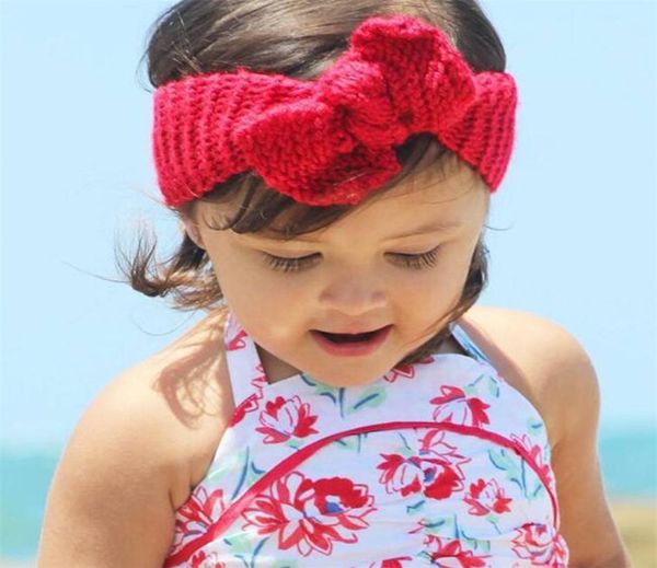 

32 color newborn knit crochet bowknot elastic turban headband baby kids headwrap headwear chid hair accessories t3264876761, Silver