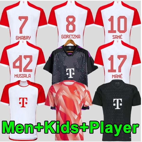 

bayern munich soccer jerseys 22 23 24 gravenberch sane de ligt muller davies kimmich football shirts men kids kit coman 2023 2024 uniform fa, Black;yellow