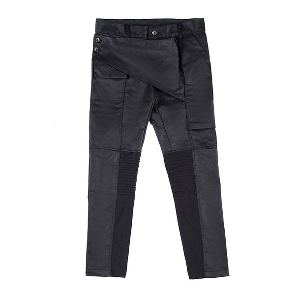 

men's pants american famous brand ro patent cloth slim streetwear techwear y2k traf men trousers sweatpants clothing 230707, Black