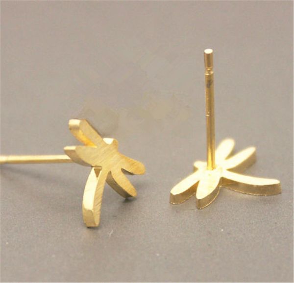 

the latest elements bamboo dragonfly stud earrings simple lovely dragonfly stud earrings insects model stud earrings for women3735296, Golden;silver