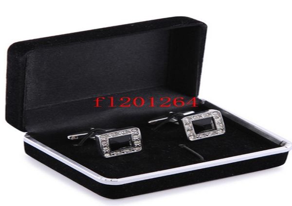 

100pcslot whole promotion black velvet cufflink box gift jewelry box for cufflinks2388880, Black;white
