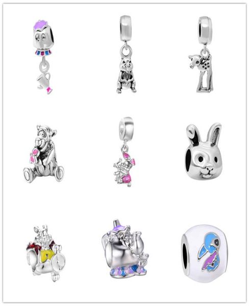 

moq 20pcs silver rabbit mouse teapot diy charm bead fit original bracelet jewelry diy for women j0087879441, Bronze;silver