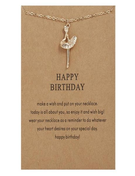 

happy birthday ballerina pendant necklace dance girl clavicle chain necklace for women girl jewelry accessories gifts6113148, Silver