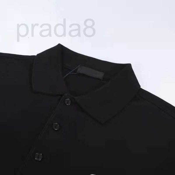 

men's t-shirts designer luxury polo shirt classic inverted triangle black label printed men women summer breathable cotton loose tee 0j, White;black