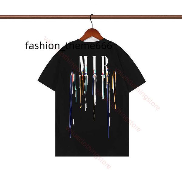 

designer mens tshirts printed man fashion high t-shirt cotton casual amirri tees short sleeve hip hop y2k graphic tee streetwear luxury size, Black;brown