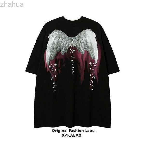 

stussys fashion brand american high street dark black creative design print short sleeve hiphop men's and women's t-shirt summer m, White;black