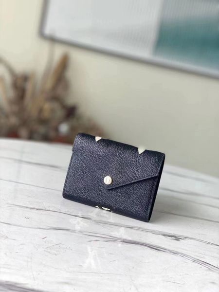 

m80968 new women's luxury short strap folding cowhide wallet, Red;black