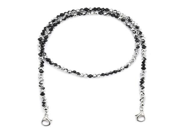 

4mm small faceted crystal glass beads face lanyard masked chains for masks holder eyeglass straps face chain hanger cords string n5063783, Silver