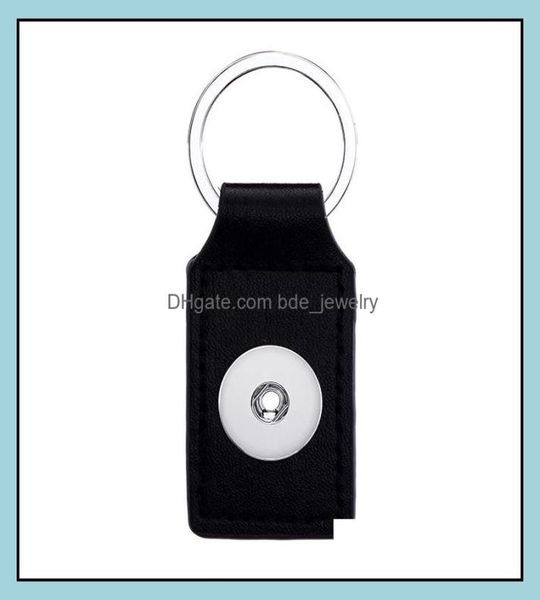 

key rings jewelry square leather keychain 18mm snap buttons chain fit 20mm snaps keyring drop delivery 2021 79pvw6890419, Slivery;golden