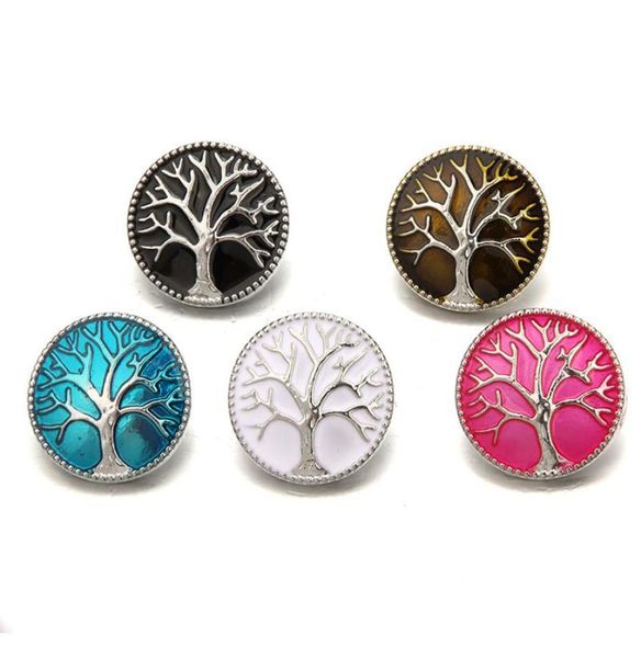 

new tree of life enamel ginger snap diy jewelry fit 18mm snap button charm bracelet necklace noosa jewelry in bulk9335280