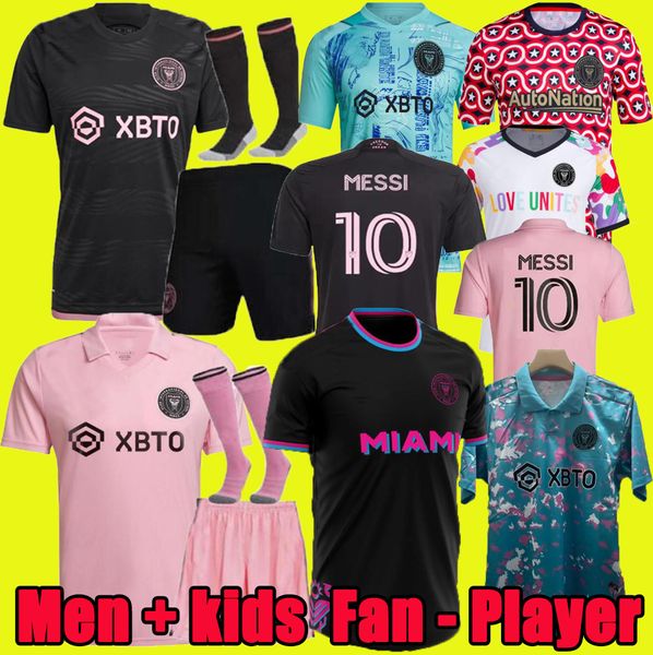 

messis inter miami cf soccer jerseys 2023 2024 player fans version shirt matuidi higuain jean fray campana yedlin beckham mls 23 24 football, Black
