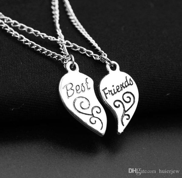 

chain necklace foreign trade friend friendship heartshaped necklaces broken heart pendant necklace friends necklaces4040513, Silver