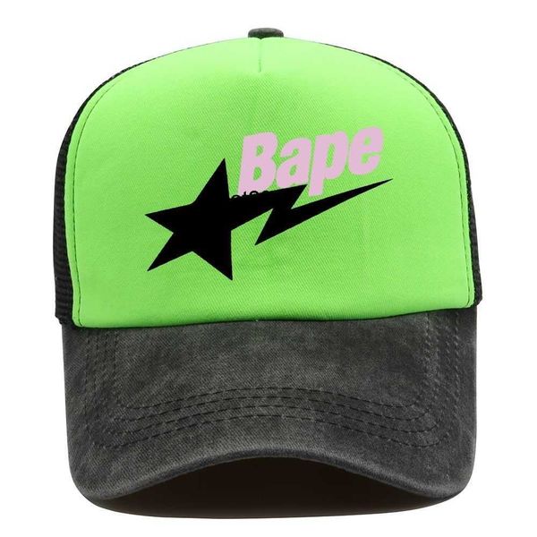 

trendy american ape letter printing screen hat washed baseball cap outdoor sunshade truck hat duck tongue hat, Blue;gray