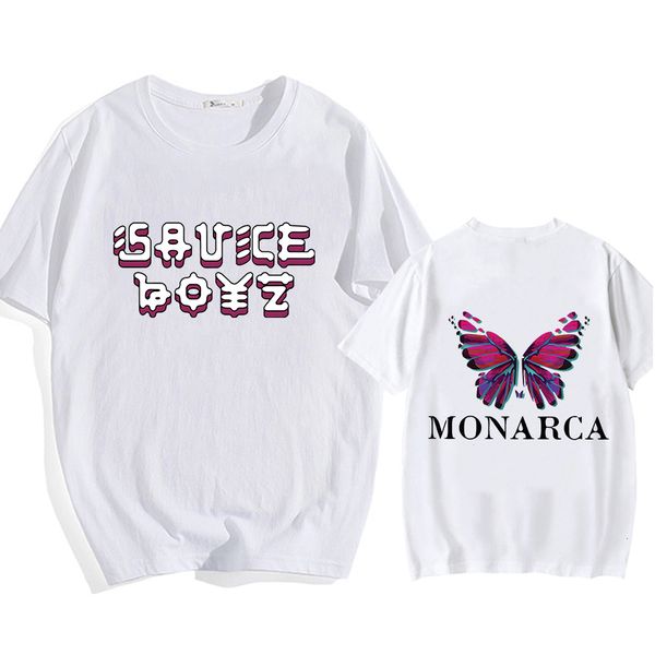 

womens tshirt eladio carrion sauce boyz monarca fashion anime tshirts printed graphic tshirt harajuku casual 100% cotton menwomen teeshirt 2, White