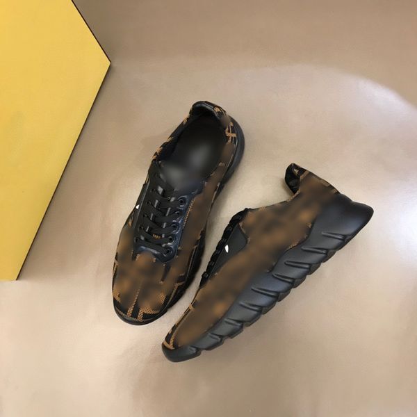 

fashion men shoes 2023 black white brown letter printed luxury flat lace up designer mens casual sneakers shoe with box