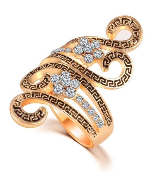 

rings for women crystal diamond rings engagement cubic zirconia charm rings fashion vintage jewelry antique silver 18k gold weddin5584218, Golden;silver