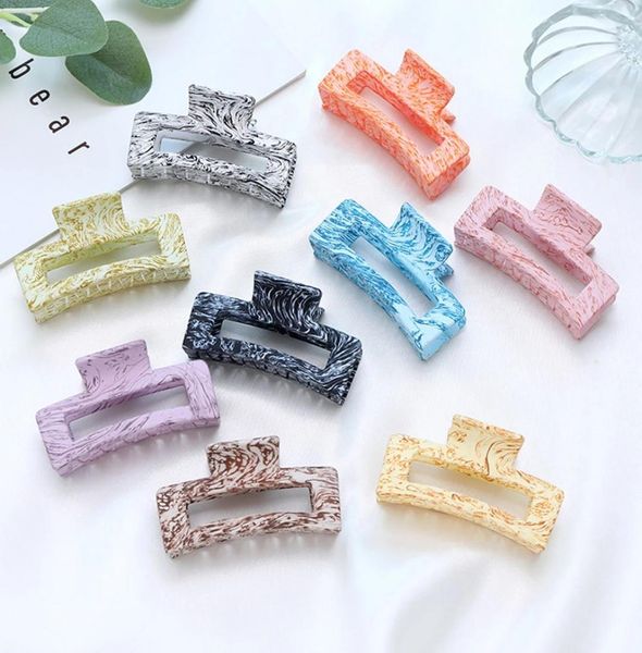 

2021 fashion camouflage geometric rectangle acrylic big hair claw clips for women girls hair accessories gifts hair clamp crab8065335, Slivery;golden