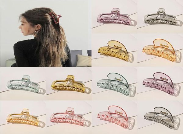 

fashion hair claws hair crab clamp hairgrip large plastic claw hairdressing tool hair accessories for women3635953, Golden;silver