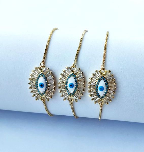 

cubic zirconia eye eyelash charm bangle pave cz stone chain jewelry bracelet for women girl gift bg3061775661, Black