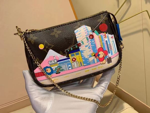 

m81760 m81637 women's new luxury printed short change card bag, Red;black