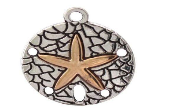 

vintage gold silver charms round star starfish pendant for design european bracelet necklace fashion jewelry findings crafts gift 6016857, Bronze;silver