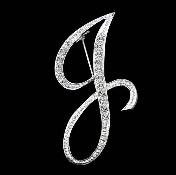 

az 26 diamond english letter brooch initial lepal pins shirts badge fashion jewelry for women men will and sandy drop ship2739141, Gray