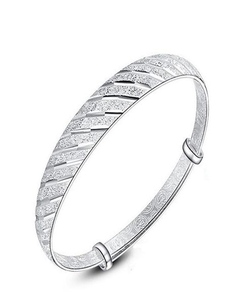 

new vintage ajustable carving bangle bracelet fashion 925 sterling silver plated bracelets jewelry women bangles nice gift8245274, Black