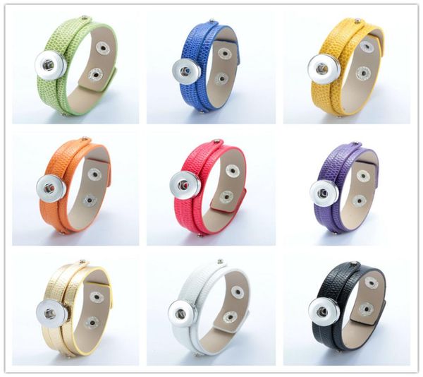 

whole design ginger snap bracelet snap buttons leather bracelets for women fit 18mm rivca snaps jewelry8138498, Golden;silver