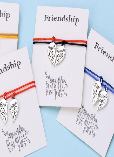 

20pcs10set friendship red thread bracelets for women men kids friends heart bracelet diy gift1890559, Golden;silver