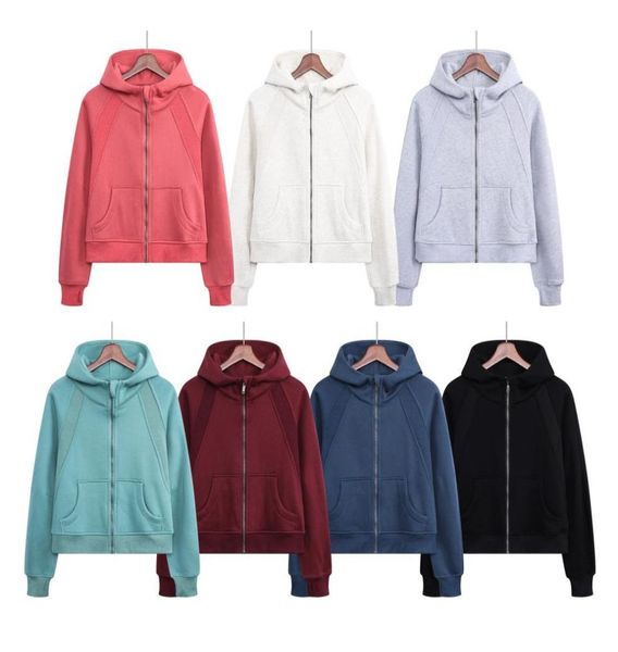 

autumn and winter yoga hoodie scuba womens plus thickening jackets hoodys sports half zipper terry designer sweater cho6369268, Black