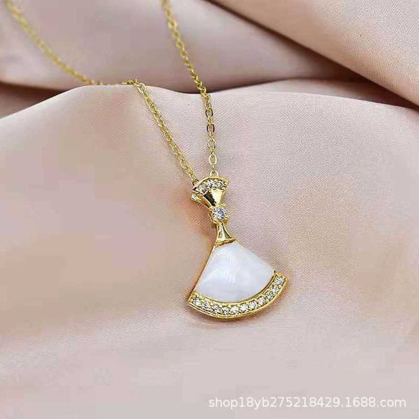 

new steel skirt necklace for women versatile cat's eye personality charcoal chain small design tiktok same style, Silver