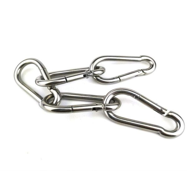 

carabiner 304 stainless steel spring buckle metal hook chain buckle gourd buckle high loadbearing 6cm a pack of 10 pieces7688882