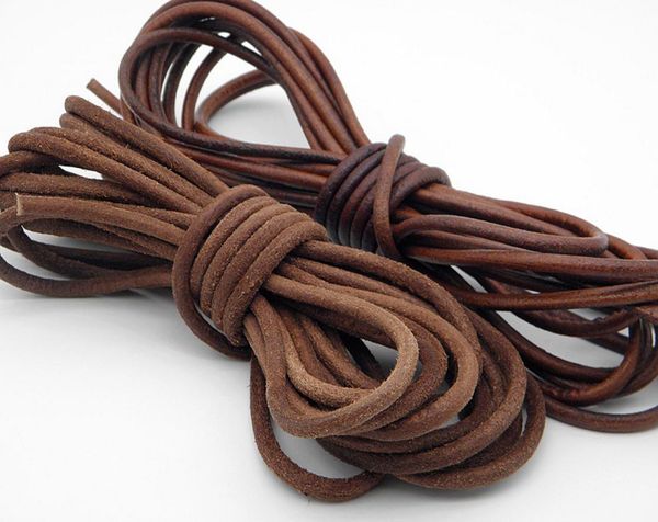 

new arrival vintage genuine round leather cord 4mm diy for jewelry accessories factory stock4167984, White;red