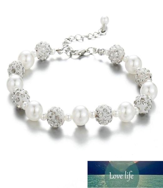 

trendy shambala drill white beads bracelet lmitation pearl bracelet femme adjustable bracelet for women boho pulseras2873756, Black