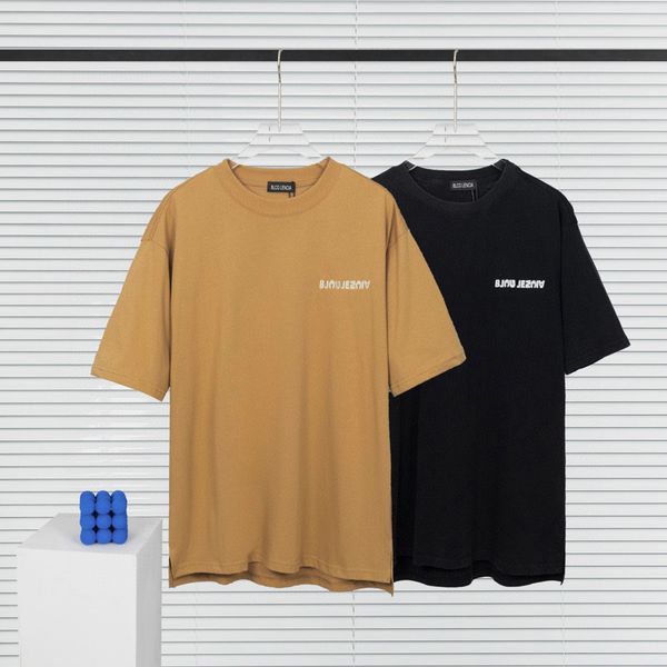 

blcg lencia 2023 summer new 250g 100% cotton fabric t-shirt men print color drop sleeve loose tshirts oversize 202323, White;black