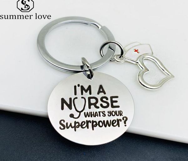 

fashioun doctor medical tools stethoscope key ring stainless steel heart charm pendant nurses keychain nurse students gifts jewelr2480099, Slivery;golden