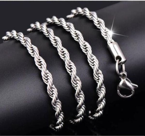 

chains necklace silver stainless steel women039s rope chain necklace fashion jewelry4219226