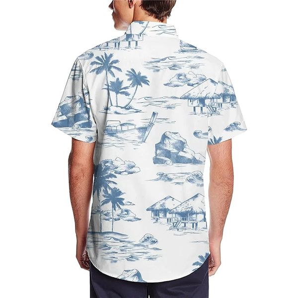 

men s dress shirts shirt graphic aloha coconut tree turndown 3d print outdoor street short sleeves button down clothing a 230707, White;black