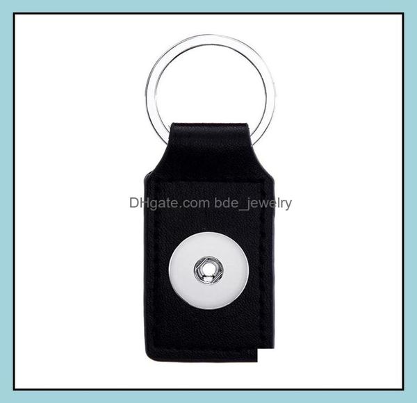 

key rings jewelry square leather keychain 18mm snap buttons chain fit 20mm snaps keyring drop delivery 2021 79pvw5679235, Slivery;golden