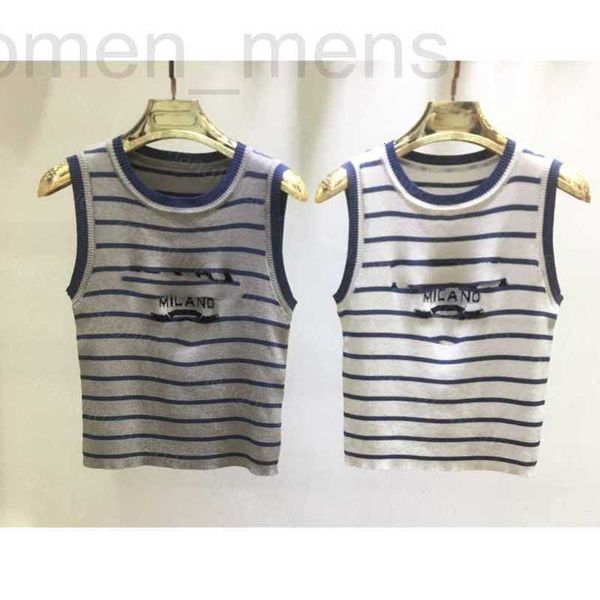 

women's knits & tees designer 23ss womens womens clothing new round neck color striped knitted vest quality clothes a1 hb2l, White