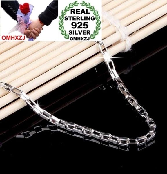 

omhxzj whole fashion simple woman man 18 20 inch 2mm platinum 925 sterling silver box short chains necklaces couples nk157574045